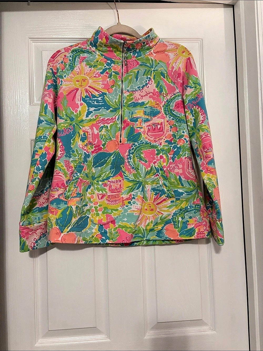 Lilly Pulitzer UPF 50+ Skipper Popover Pink & Green Medium